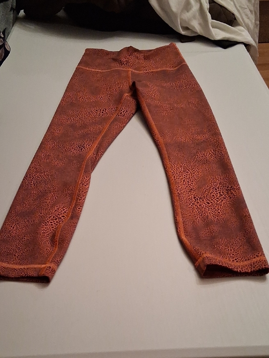 lululemon athletica Pants - lululemon athletica Orange Textured Cropped Leggings